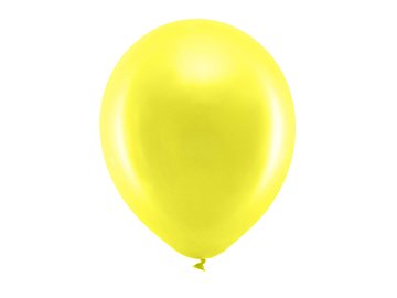 Balony Rainbow 30cm metalizowane, żółty (1 op. / 10 szt.)