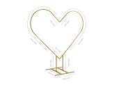 Heart backdrop stand, gold, 2m