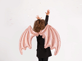 Foil Balloon Bat Wings, Pink Holographic, 85 x 50 cm