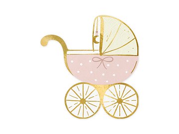 Napkins Baby stroller, light pink, 14x15 cm (1 pkt / 20 pc.)