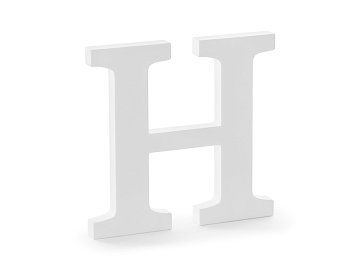 Drewniana litera H, biały, 21x20cm