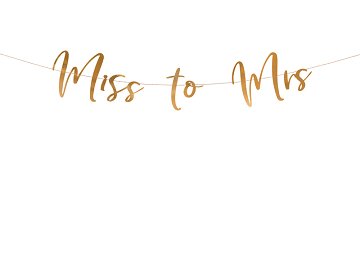 Banner Miss to Mrs, roségold, 18x76cm