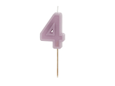 Birthday candle Number 4, violet, 6 cm