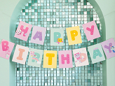 Baner Happy Birthday Koci Domek Gabi, 180 x 15 cm, mix