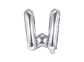 Foil Balloon Letter ''W'', 35cm, silver