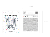 Folienballon Buchstabe ''W'', 35cm, silber