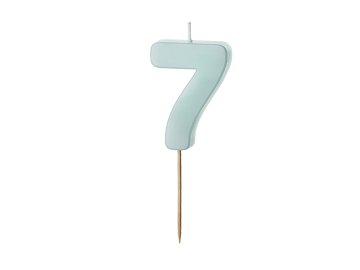 Birthday candle Numeral 7, light blue, size 5.5 cm