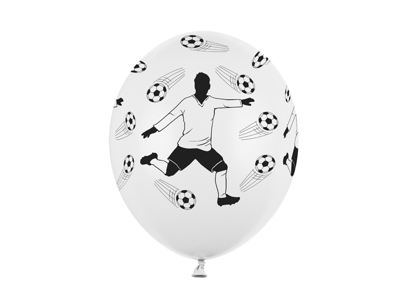 Latexballong – Fotbollsspelare – pastell – vit – 30 cm