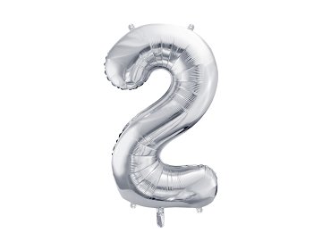 Ballon Mylar Chiffre ''2'', 72cm, argent