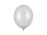 Strong Balloons 27cm, Metallic Silver Snow (1 pkt / 100 pc.)