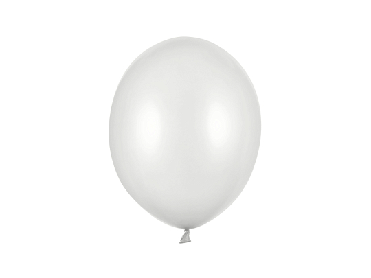Balony Strong 27cm, Metallic Silver Snow (1 op. / 100 szt.)