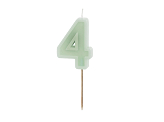 Birthday candle Number 4, green, 6 cm