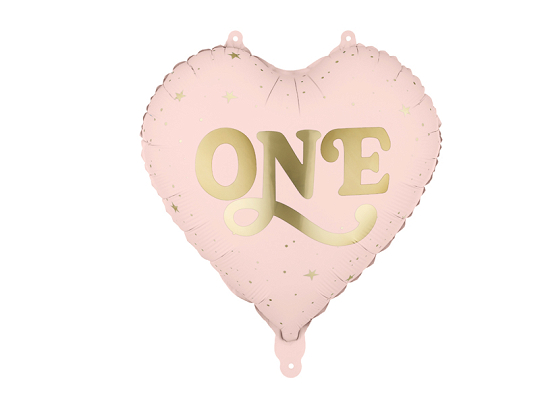Foil balloon Heart ''One'', 45 cm, light pink