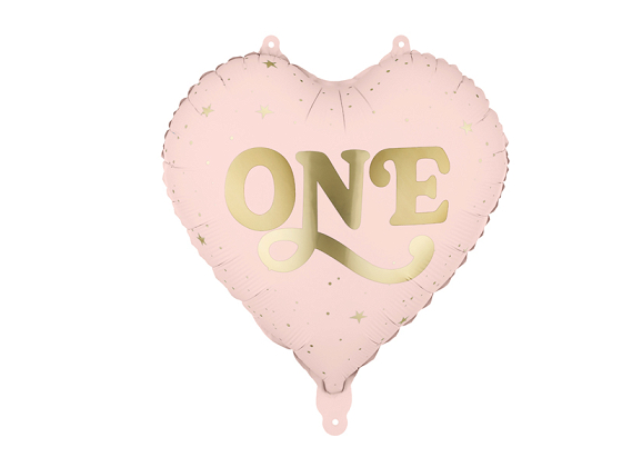Foil balloon Heart ''One'', 45 cm, light pink