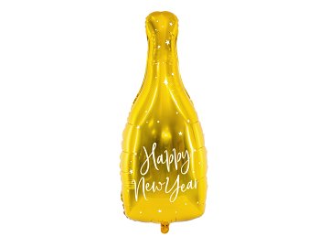 Folienballon Flasche - Happy New Year, 32x82cm, gold