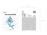 Folienballon Narwal, 53x87cm, Mix