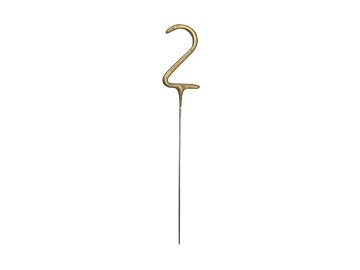 Sparkler Number 2, gold, 15 cm