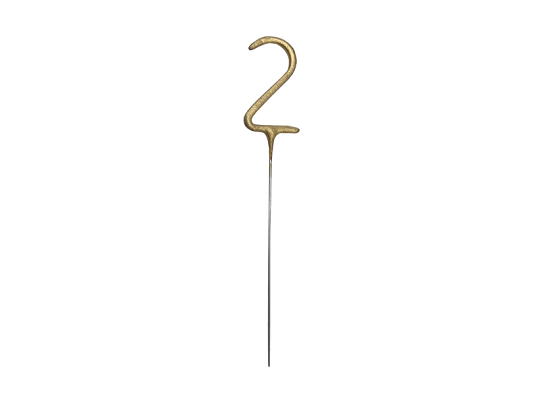 Sparkler Number 2, gold, 15 cm