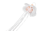 Set de Streamers à Main Fleurs, Diamètre 7,5cm, blanc (1 pqt. / 10 pc.)