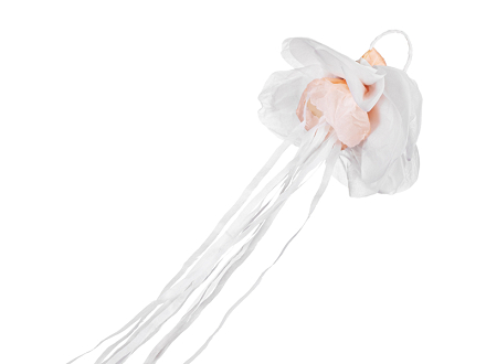 Hand Streamer Flower Set, 7,5cm Diameter, white (1 pkt / 10...