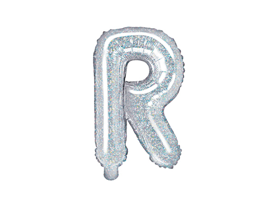 Balon foliowy Litera ''R'', 35cm, holograficzny
