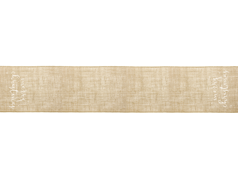 Bordslöpare jute – jul – vit – 50x250 cm