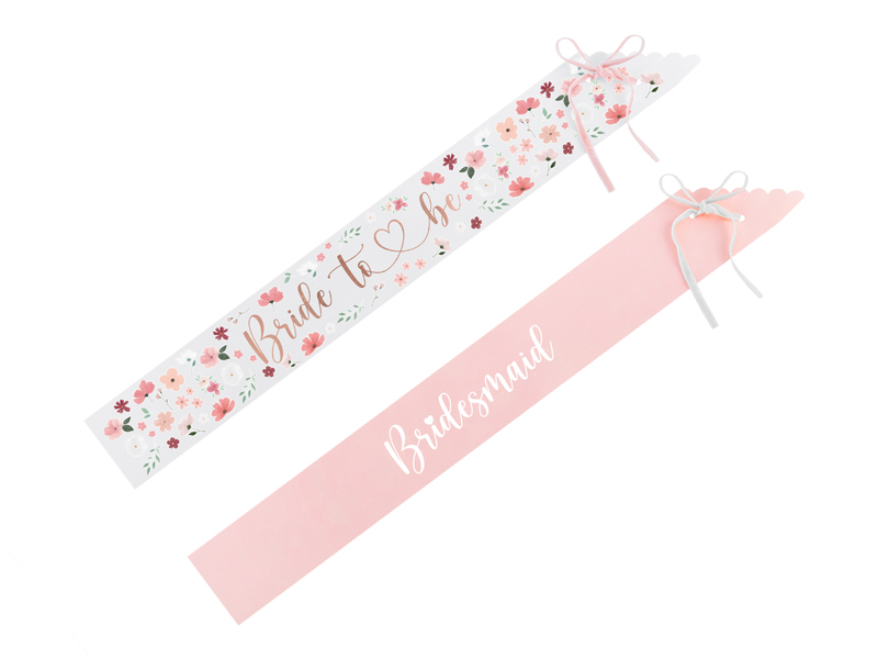 Sash – Bride To Be & Bridesmaid – mix – 76 cm – 6-pack