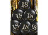 Ballons 30 cm, 18 & Brillant, Noir Pastel (1 pqt. / 6 pc.)
