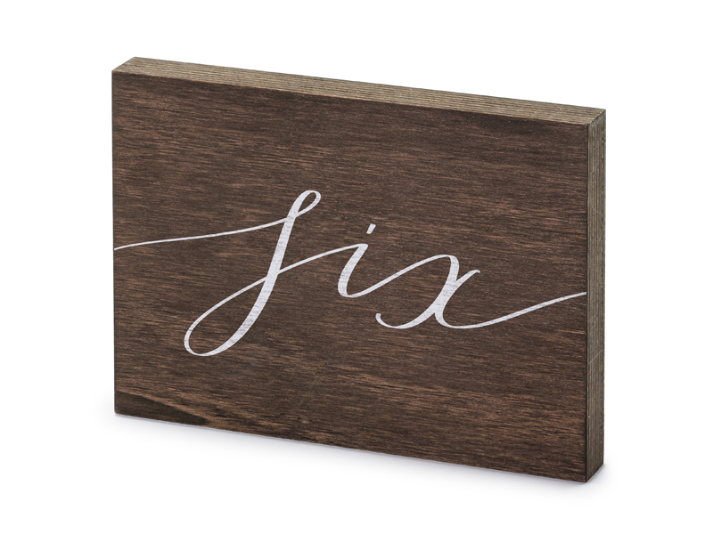 Bordsnummer trä – 6 – 18x12.5 cm