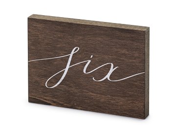 Holz-Tischnummer ''Six'', 2x18x12,5 cm