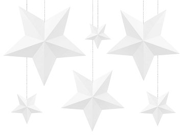 Decoration Stars, white (1 pkt / 6 pc.)