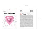 Ballon Mylar Coeur, 61cm, rose clair