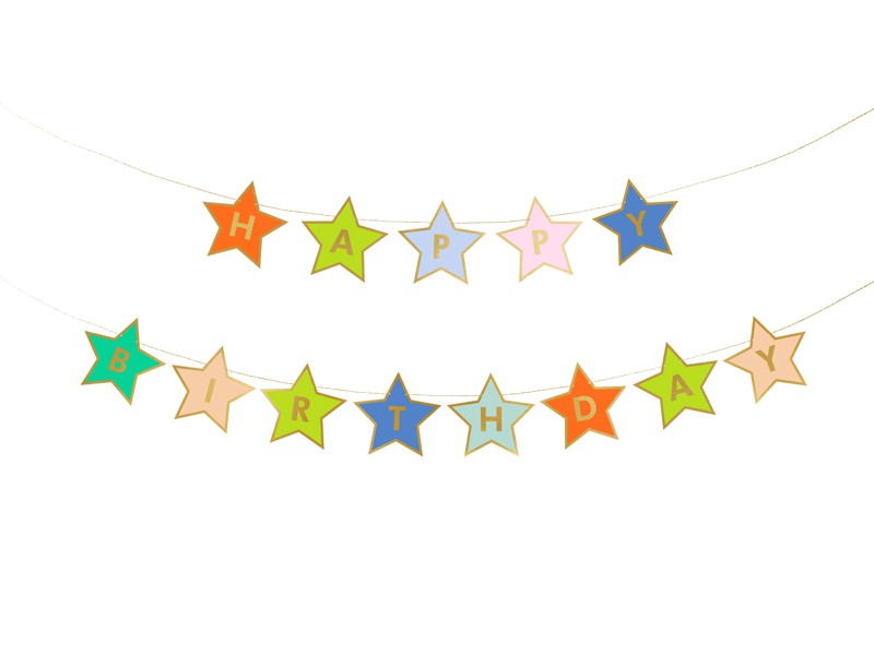 Flaggbanner – Happy Birthday – mix – 260x16.5 cm
