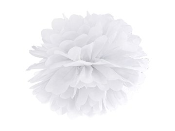 Tissue paper Pompom, white, 35cm