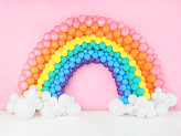 Ballons Rainbow 23 cm pastel, blanc (1 pqt. / 100 pc.)