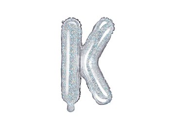 Ballon Mylar Lettre ''K'', 35cm, holographique