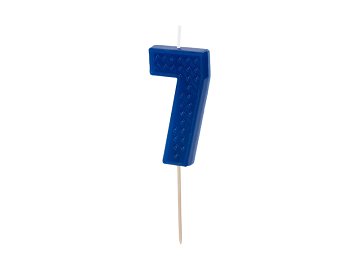 Bougie d'anniversaire Chiffre 7, 6 cm, bleu