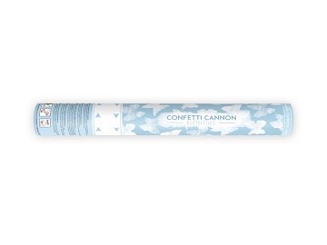 Canon à confettis papillons , blanc, 40cm