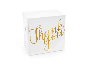 Decorative cake boxes - Thank you, gold, 14x8.5x14cm (1 pkt / 10 pc.)
