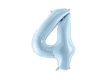 Foil Balloon Number ''4'', 72cm, light blue