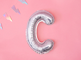 Balon foliowy Litera ''C'', 35cm, holograficzny