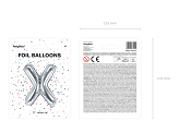 Folienballon Buchstabe ''X'', 35cm, silber