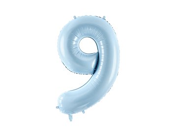 Foil Balloon Number ''9'', 72cm, light blue