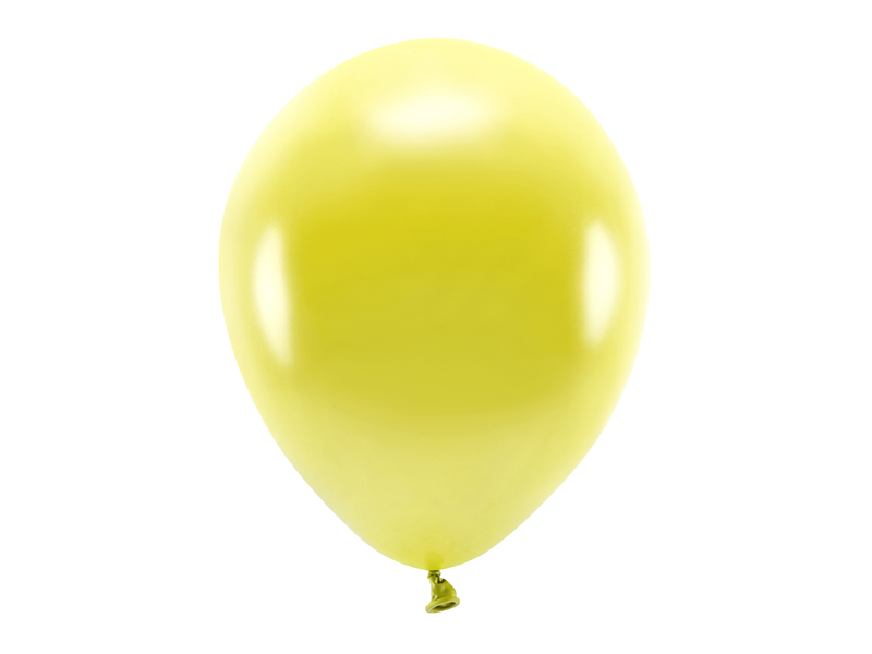 Latexballong ECO – metallisk – gul – 30 cm – 10-pack