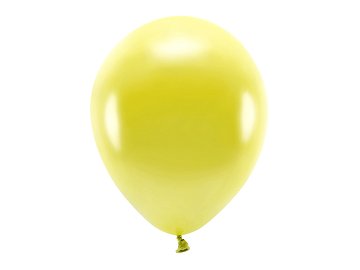 Balony Eco 30cm metalizowane, żółty (1 op. / 10 szt.)