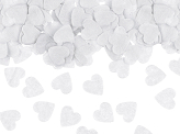 Confettis Coeurs, 1,6x1,6 cm, blanc, 15g