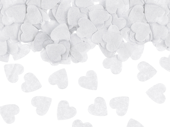 Confettis Coeurs, 1,6x1,6 cm, blanc, 15g