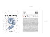 Ballon Mylar Chiffre ''9'', 35cm, holographique