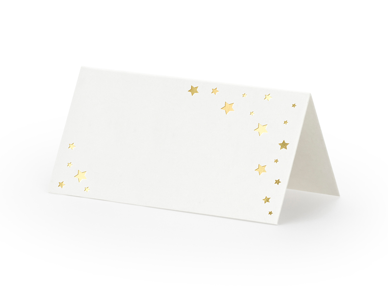 Platskort – Let's Celebrate Stjärnor – vit – 9.5x5.5 cm – 10-pack