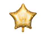 Foil balloon Happy Birthday, 40cm, gold